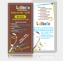 Flyer, tract, programme de Salon de thé LALIBELLE - Sandrine Gayraud (Communication de l´ouverture de ce commerce de Chamalières-sur-Loire) Flyer, tract, programme de Salon de thé LALIBELLE - Sandrine Gayraud (Communication de l´ouverture de ce commerce de Chamalières-sur-Loire)